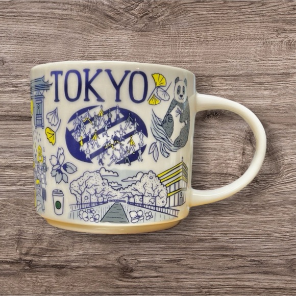Starbucks Coffee TOKYO Been There Series 14oz Blue Mug Japan Coffee New - Picture 12 of 14